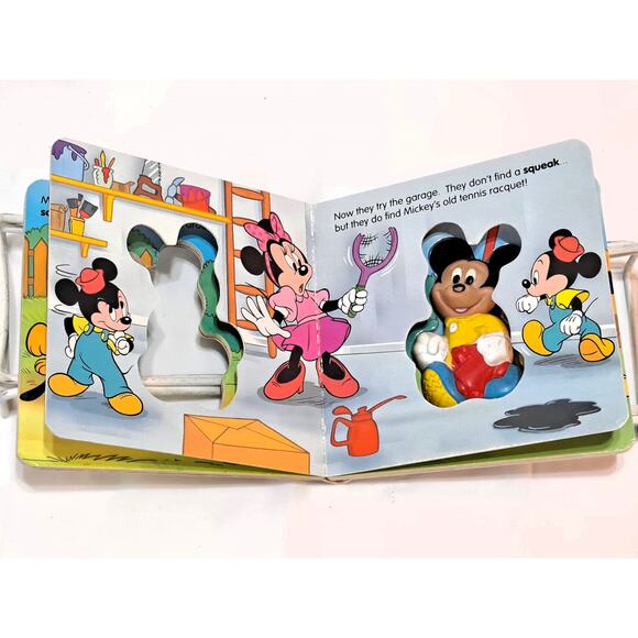 Disney's Follow That Squeak!  with Mickey Mouse (1993 Board Book) - Picture 2 of 7